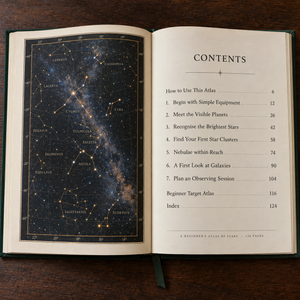 Show the contents of A Beginner’s Atlas of Stars.