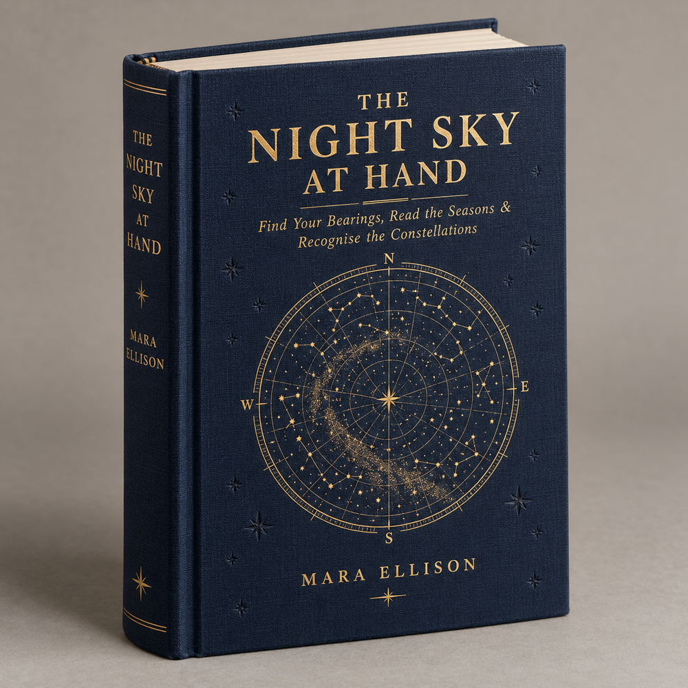 Cover of The Night Sky at Hand, shown as a bound book. This is a visual representation: the guide is a digital ebook.